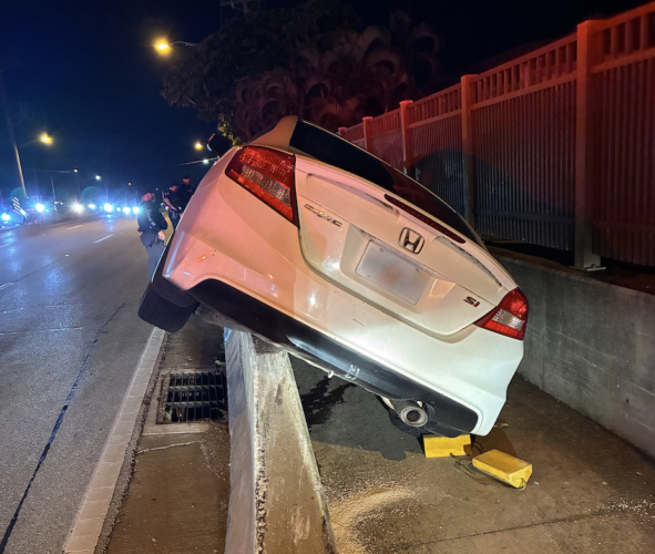 Man arrested after crashing car onto concrete road barrier in Cape